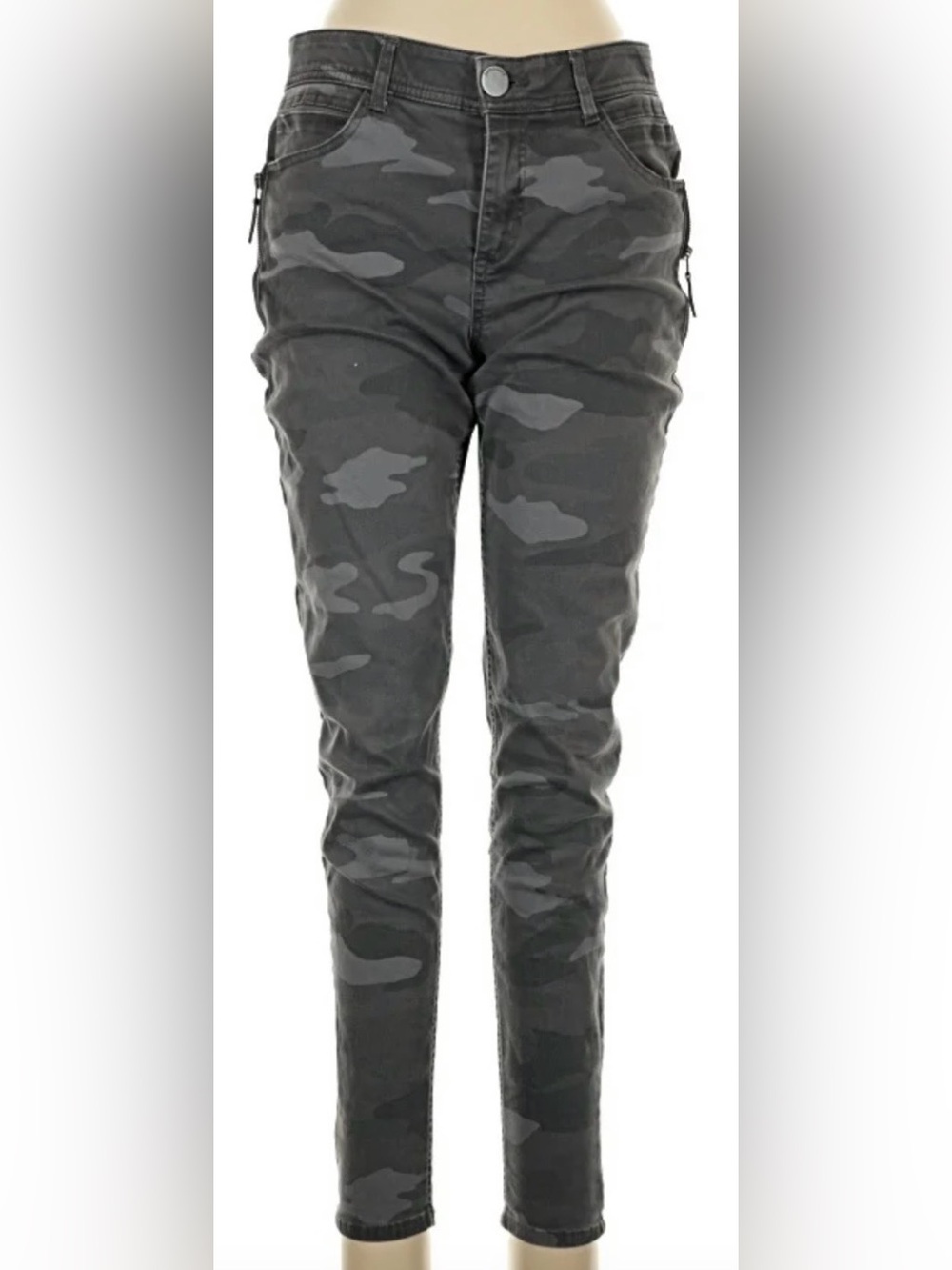 Democracy Black & Gray Camo Skinny Pants